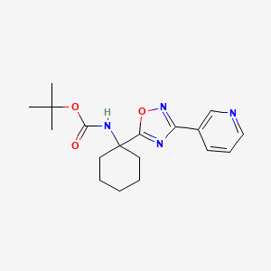 molecular formula C18H24N4O3 B2808986 Tert-butyl [1-(3-pyridin-3-yl-1,2,4-oxadiazol-5-yl)cyclohexyl]carbamate CAS No. 1993139-55-1