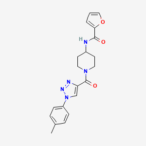 molecular formula C20H21N5O3 B2808988 N-(1-(1-(p-tolyl)-1H-1,2,3-triazole-4-carbonyl)piperidin-4-yl)furan-2-carboxamide CAS No. 1251605-80-7