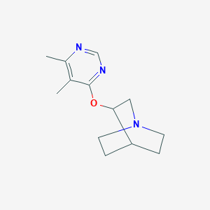 molecular formula C13H19N3O B2808990 3-[(5,6-二甲基嘧啶-4-基)氧基]-1-氮杂双环[2.2.2]辛烷 CAS No. 2197454-01-4