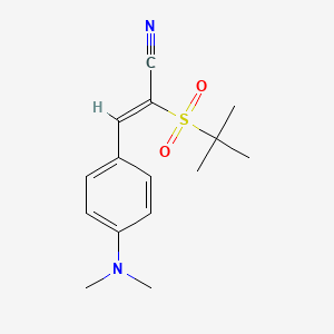 3-(4-(Dimethylamino)phenyl)-2-((tert-butyl)sulfonyl)prop-2-enenitrile