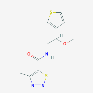 molecular formula C11H13N3O2S2 B2808993 N-(2-methoxy-2-(thiophen-3-yl)ethyl)-4-methyl-1,2,3-thiadiazole-5-carboxamide CAS No. 1448136-64-8