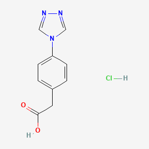 molecular formula C10H10ClN3O2 B2808994 2-(4-(4H-1,2,4-triazol-4-yl)phenyl)acetic acid hydrochloride CAS No. 1573547-29-1