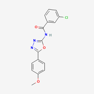 molecular formula C16H12ClN3O3 B2808995 3-chloro-N-(5-(4-methoxyphenyl)-1,3,4-oxadiazol-2-yl)benzamide CAS No. 865286-49-3
