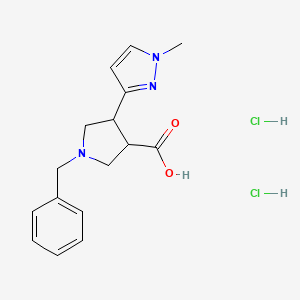 1-benzyl-4-(1-methyl-1H-pyrazol-3-yl)pyrrolidine-3-carboxylic acid dihydrochloride