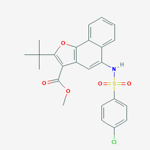 molecular formula C24H22ClNO5S B280900 Methyl 2-tert-butyl-5-{[(4-chlorophenyl)sulfonyl]amino}naphtho[1,2-b]furan-3-carboxylate 
