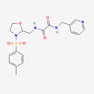 molecular formula C19H22N4O5S B2809002 N1-(吡啶-3-基甲基)-N2-((3-对甲苯磺酰氧噻唑啉-2-基)甲基)草酰胺 CAS No. 874806-03-8