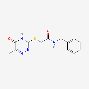 molecular formula C13H14N4O2S B2809004 N-benzyl-2-[(5-hydroxy-6-methyl-1,2,4-triazin-3-yl)thio]acetamide CAS No. 459850-48-7