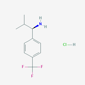 molecular formula C11H15ClF3N B2809006 (R)-2-Methyl-1-(4-(trifluoromethyl)phenyl)propan-1-amine hydrochloride CAS No. 1391423-72-5