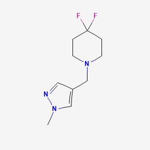 molecular formula C10H15F2N3 B2809007 4,4-difluoro-1-((1-methyl-1H-pyrazol-4-yl)methyl)piperidine CAS No. 2309706-15-6