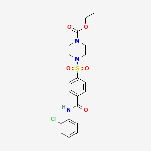 molecular formula C20H22ClN3O5S B2809008 乙酸4-[4-[(2-氯苯基)羰胺]苯基]磺酰哌嗪-1-甲酸乙酯 CAS No. 399000-83-0