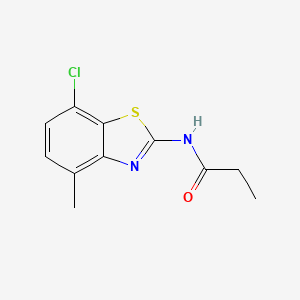 molecular formula C11H11ClN2OS B2809012 N-(7-chloro-4-methyl-1,3-benzothiazol-2-yl)propanamide CAS No. 912768-58-2