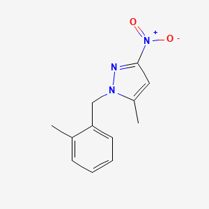 molecular formula C12H13N3O2 B2809035 5-Methyl-1-(2-methyl-benzyl)-3-nitro-1H-pyrazole CAS No. 898053-51-5