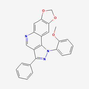 molecular formula C24H17N3O3 B2809038 1-(2-methoxyphenyl)-3-phenyl-1H-[1,3]dioxolo[4,5-g]pyrazolo[4,3-c]quinoline CAS No. 901020-56-2