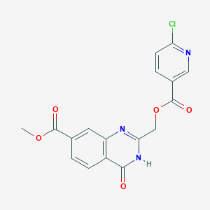 molecular formula C17H12ClN3O5 B2809054 Methyl 2-[(6-chloropyridine-3-carbonyloxy)methyl]-4-oxo-3,4-dihydroquinazoline-7-carboxylate CAS No. 879309-31-6