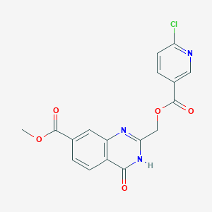 Methyl 2-[(6-chloropyridine-3-carbonyloxy)methyl]-4-oxo-3,4-dihydroquinazoline-7-carboxylate