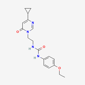 molecular formula C18H22N4O3 B2809063 1-(2-(4-cyclopropyl-6-oxopyrimidin-1(6H)-yl)ethyl)-3-(4-ethoxyphenyl)urea CAS No. 2034536-96-2