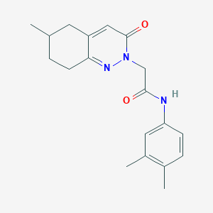 molecular formula C19H23N3O2 B2809070 N-(3,4-dimethylphenyl)-2-(6-methyl-3-oxo-2,3,5,6,7,8-hexahydrocinnolin-2-yl)acetamide CAS No. 933238-58-5