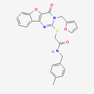 2-{[3-(2-furylmethyl)-4-oxo-3,4-dihydro[1]benzofuro[3,2-d]pyrimidin-2-yl]thio}-N-(4-methylbenzyl)acetamide