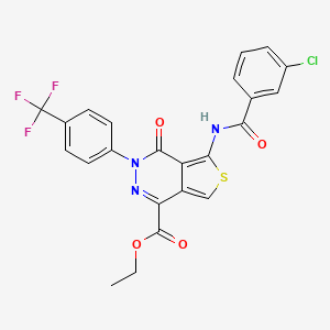 Ethyl 5-(3-chlorobenzamido)-4-oxo-3-(4-(trifluoromethyl)phenyl)-3,4-dihydrothieno[3,4-d]pyridazine-1-carboxylate