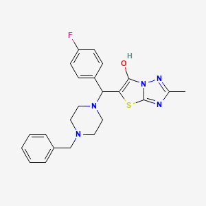 5-((4-Benzylpiperazin-1-yl)(4-fluorophenyl)methyl)-2-methylthiazolo[3,2-b][1,2,4]triazol-6-ol