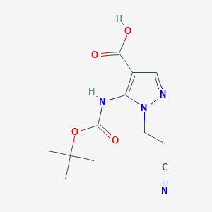1-(2-Cyanoethyl)-5-[(2-methylpropan-2-yl)oxycarbonylamino]pyrazole-4-carboxylic acid