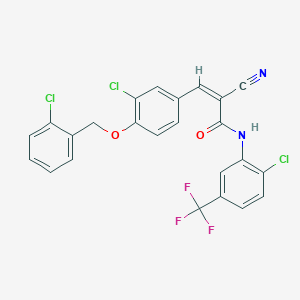 (Z)-3-[3-Chloro-4-[(2-chlorophenyl)methoxy]phenyl]-N-[2-chloro-5-(trifluoromethyl)phenyl]-2-cyanoprop-2-enamide
