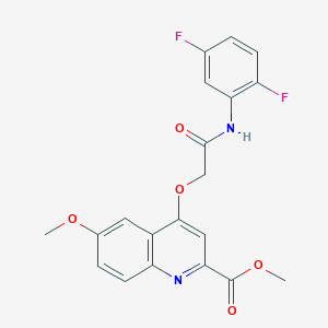 molecular formula C20H16F2N2O5 B2809094 METHYL 4-{[(2,5-DIFLUOROPHENYL)CARBAMOYL]METHOXY}-6-METHOXYQUINOLINE-2-CARBOXYLATE CAS No. 1358412-42-6