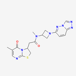 molecular formula C18H20N8O2S B2809098 N-(1-([1,2,4]triazolo[4,3-b]pyridazin-6-yl)azetidin-3-yl)-N-methyl-2-(6-methyl-5-oxo-2,3-dihydro-5H-thiazolo[3,2-a]pyrimidin-3-yl)acetamide CAS No. 2320178-15-0