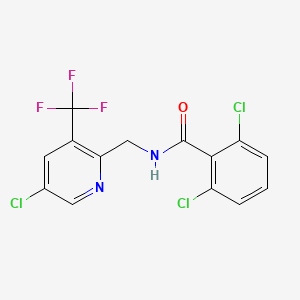 molecular formula C14H8Cl3F3N2O B2809102 2,6-dichloro-N-{[5-chloro-3-(trifluoromethyl)pyridin-2-yl]methyl}benzamide CAS No. 2058453-08-8