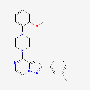 molecular formula C25H27N5O B2809109 1-[2-(3,4-dimethylphenyl)pyrazolo[1,5-a]pyrazin-4-yl]-4-(2-methoxyphenyl)piperazine CAS No. 1111268-14-4