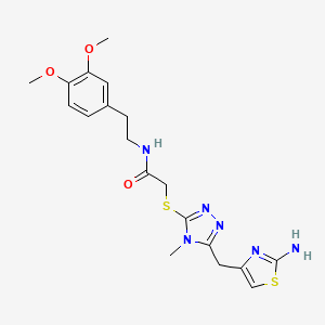 2-({5-[(2-amino-1,3-thiazol-4-yl)methyl]-4-methyl-4H-1,2,4-triazol-3-yl}thio)-N-[2-(3,4-dimethoxyphenyl)ethyl]acetamide