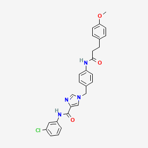 N-(3-chlorophenyl)-1-(4-(3-(4-methoxyphenyl)propanamido)benzyl)-1H-imidazole-4-carboxamide