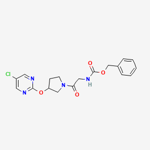molecular formula C18H19ClN4O4 B2809132 Benzyl (2-(3-((5-chloropyrimidin-2-yl)oxy)pyrrolidin-1-yl)-2-oxoethyl)carbamate CAS No. 2034364-11-7
