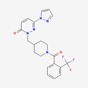 6-(1H-pyrazol-1-yl)-2-({1-[2-(trifluoromethyl)benzoyl]piperidin-4-yl}methyl)-2,3-dihydropyridazin-3-one
