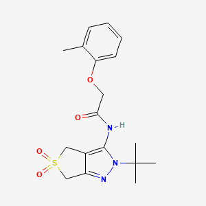 N-(2-tert-butyl-5,5-dioxo-4,6-dihydrothieno[3,4-c]pyrazol-3-yl)-2-(2-methylphenoxy)acetamide