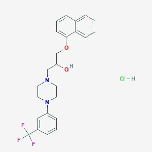 molecular formula C24H26ClF3N2O2 B2809172 1-(Naphthalen-1-yloxy)-3-(4-(3-(trifluoromethyl)phenyl)piperazin-1-yl)propan-2-ol hydrochloride CAS No. 1323538-05-1