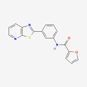 molecular formula C17H11N3O2S B2809175 N-(3-{[1,3]Thiazolo[5,4-B]pyridin-2-YL}phenyl)furan-2-carboxamide CAS No. 863589-41-7