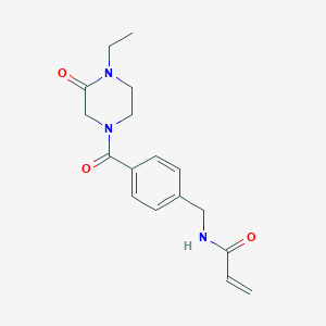 molecular formula C17H21N3O3 B2809195 N-[[4-(4-Ethyl-3-oxopiperazine-1-carbonyl)phenyl]methyl]prop-2-enamide CAS No. 2201498-51-1