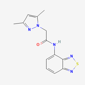 molecular formula C13H13N5OS B2809200 N-(benzo[c][1,2,5]thiadiazol-4-yl)-2-(3,5-dimethyl-1H-pyrazol-1-yl)acetamide CAS No. 1207058-96-5