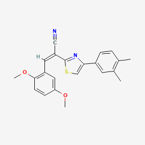 (Z)-3-(2,5-dimethoxyphenyl)-2-(4-(3,4-dimethylphenyl)thiazol-2-yl)acrylonitrile