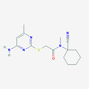molecular formula C15H21N5OS B2809209 2-[(4-amino-6-methylpyrimidin-2-yl)sulfanyl]-N-(1-cyanocyclohexyl)-N-methylacetamide CAS No. 1286649-63-5