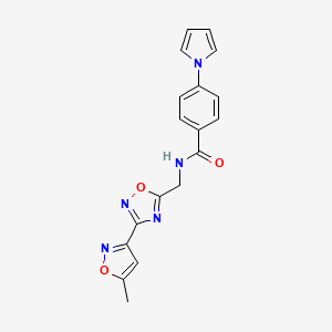 N-((3-(5-methylisoxazol-3-yl)-1,2,4-oxadiazol-5-yl)methyl)-4-(1H-pyrrol-1-yl)benzamide