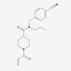 molecular formula C20H25N3O2 B2809217 N-[(4-Cyanophenyl)methyl]-1-prop-2-enoyl-N-propylpiperidine-4-carboxamide CAS No. 2361762-41-4