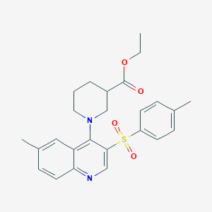 Ethyl 1-[6-methyl-3-(4-methylbenzenesulfonyl)quinolin-4-yl]piperidine-3-carboxylate