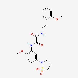 molecular formula C21H25N3O6S B2809270 N1-(5-(1,1-dioxidoisothiazolidin-2-yl)-2-methoxyphenyl)-N2-(2-methoxyphenethyl)oxalamide CAS No. 1105215-91-5