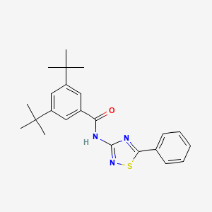 molecular formula C23H27N3OS B2809271 3,5-di-tert-butyl-N-(5-phenyl-1,2,4-thiadiazol-3-yl)benzamide CAS No. 303791-36-8