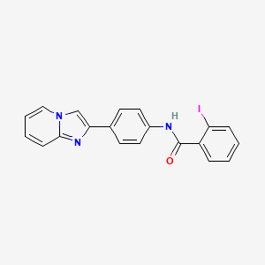 molecular formula C20H14IN3O B2809283 N-(4-{IMIDAZO[1,2-A]PYRIDIN-2-YL}PHENYL)-2-IODOBENZAMIDE CAS No. 429650-63-5