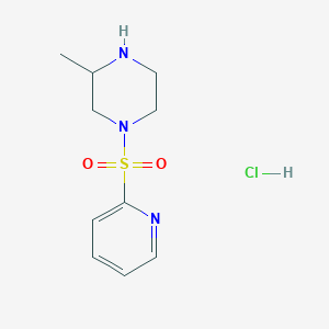 molecular formula C10H16ClN3O2S B2809294 3-Methyl-1-(pyridin-2-ylsulfonyl)piperazine hydrochloride CAS No. 1353981-04-0