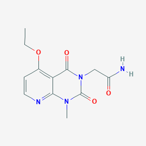 molecular formula C12H14N4O4 B2809330 2-(5-ethoxy-1-methyl-2,4-dioxo-1,2-dihydropyrido[2,3-d]pyrimidin-3(4H)-yl)acetamide CAS No. 941947-04-2