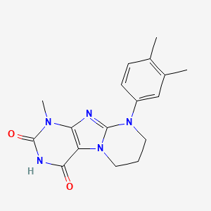 molecular formula C17H19N5O2 B2809358 9-(3,4-dimethylphenyl)-1-methyl-7,8-dihydro-6H-purino[7,8-a]pyrimidine-2,4-dione CAS No. 713129-31-8